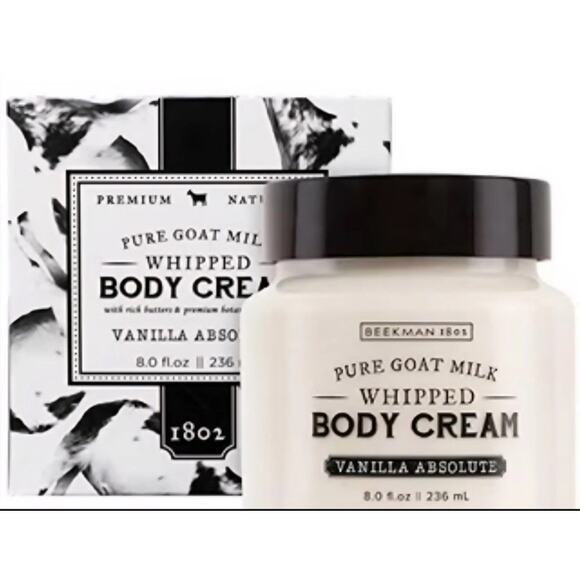 Beekman 1802 Pure Goat Milk Whipped Body Cream 8 oz Sealed Vanilla Absolute - Picture 2 of 3